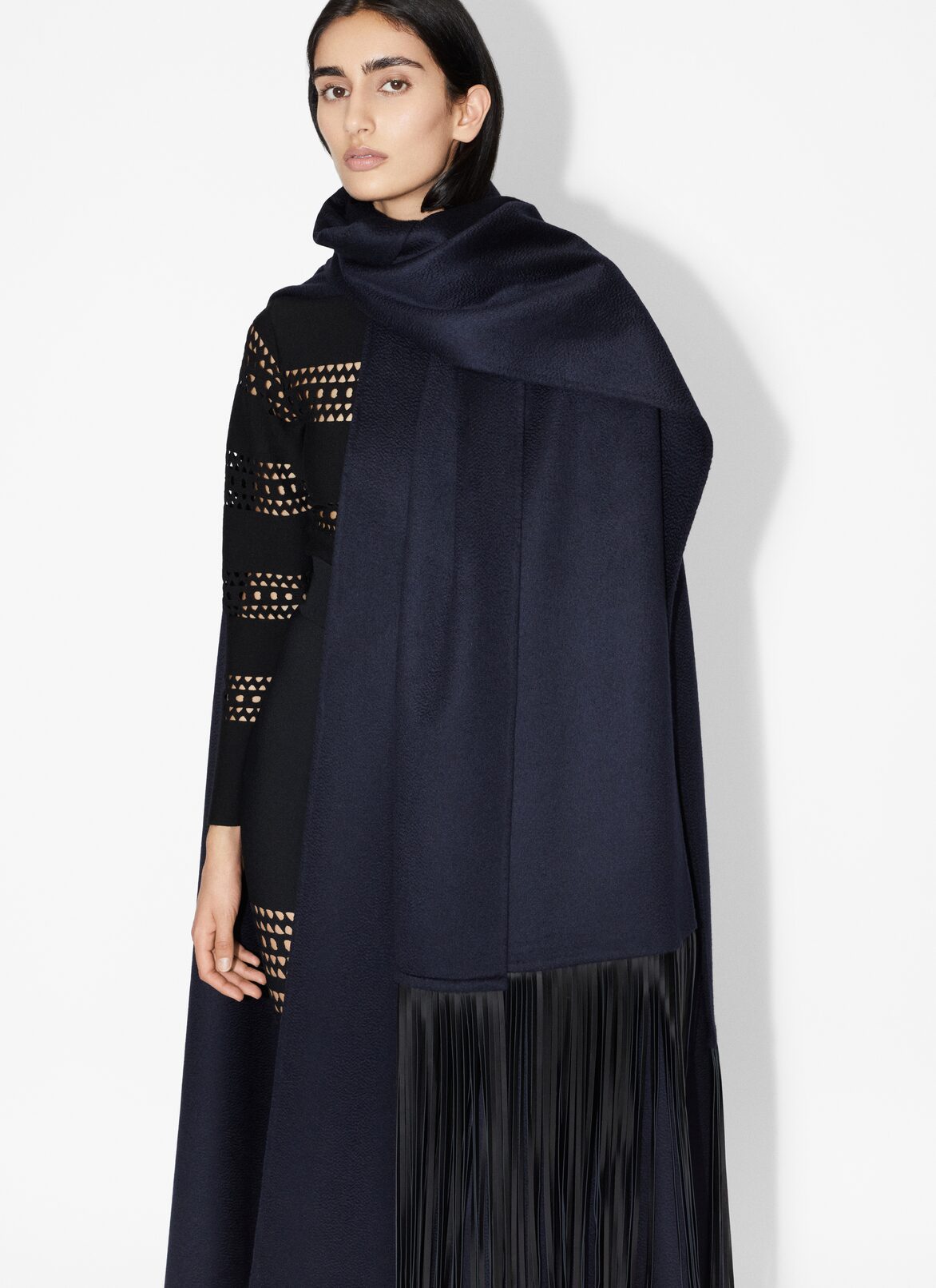 Cashmere cape ALAÏA BLUE CASHMERE CAPE